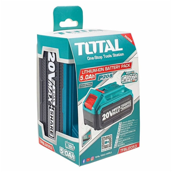Акумулаторна батерия  TOTAL Industrial Li-Ion 20V, 5Ah 