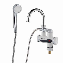 Нагревател за вода с душ Rosberg R57100CWS, Бял