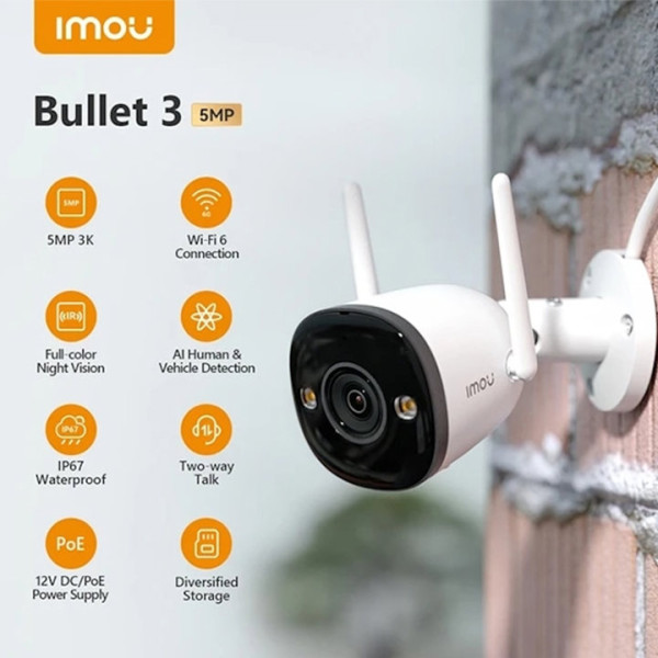 Камера за наблюдение IMOU Bullet 3 IPC-S3EP-5M0WE