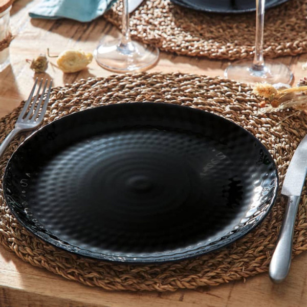 Сервиз за хранене Luminarc Pampille Black, 18 части, Закалено стъкло, Черен