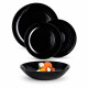 Сервиз за хранене Luminarc Pampille Black, 18 части, Закалено стъкло, Черен