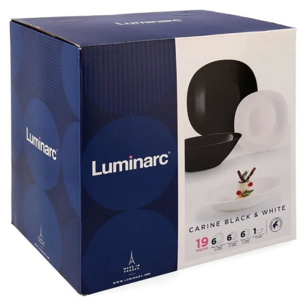 Сервиз Luminarc Carine черно-бял, 19 части