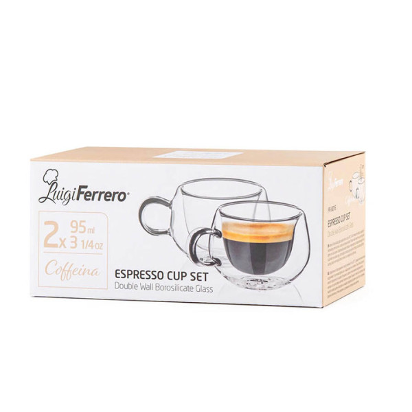 Чаша за експресо с дръжка Luigi Ferrero Coffeina FR-8016, 95ml, 2бр