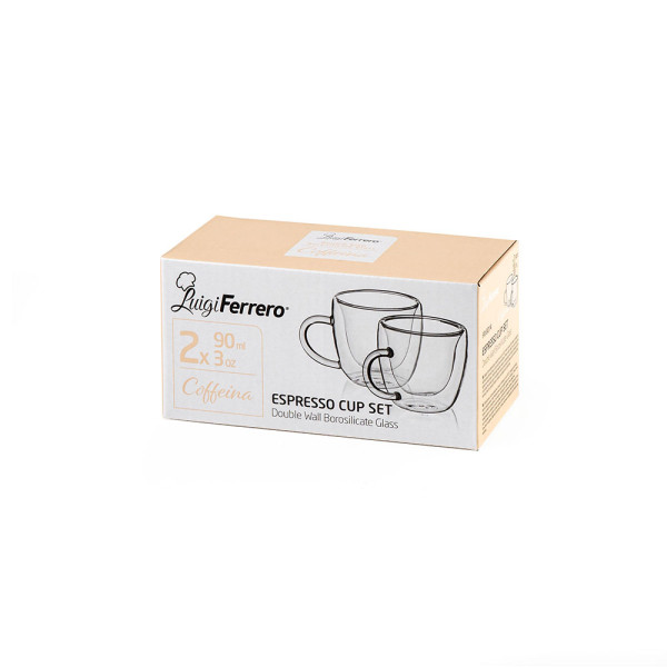 Чаша за еспресо с дръжка Luigi Ferrero Coffeina FR-8014 90ml, 2бр