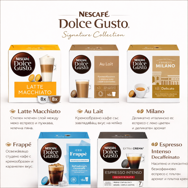 Капсули Nescafé Dolce Gusto Пакет 10бр кутии с Подарък кафе мащина Piccolo XS
