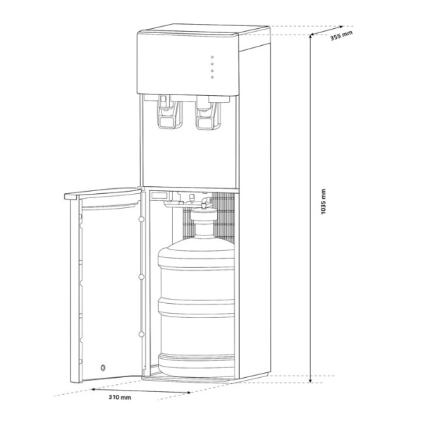 Диспенсър за вода Samus WDSF-253CW, Бял