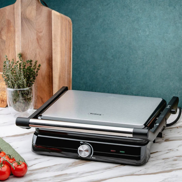 Тостер-сандвич Rosberg R51442M,2000W  инокс/черен