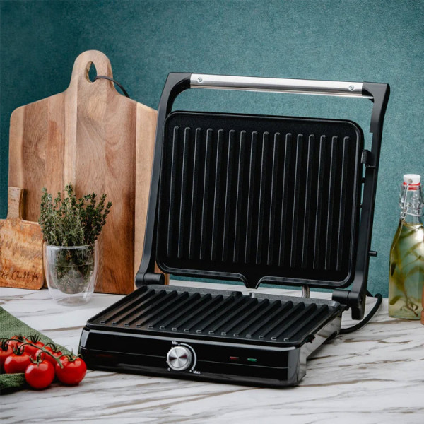 Тостер-сандвич Rosberg R51442M,2000W  инокс/черен