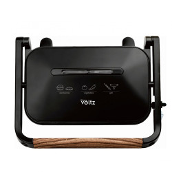 Тостер-сандвич Voltz OV51442K, за панини1300W,  Незалепващи плочи, Черен