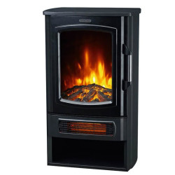 Електрическа камина TERMOMAX TF277, 2000W, 2 степени, LED пламък, Термостат, Черна
