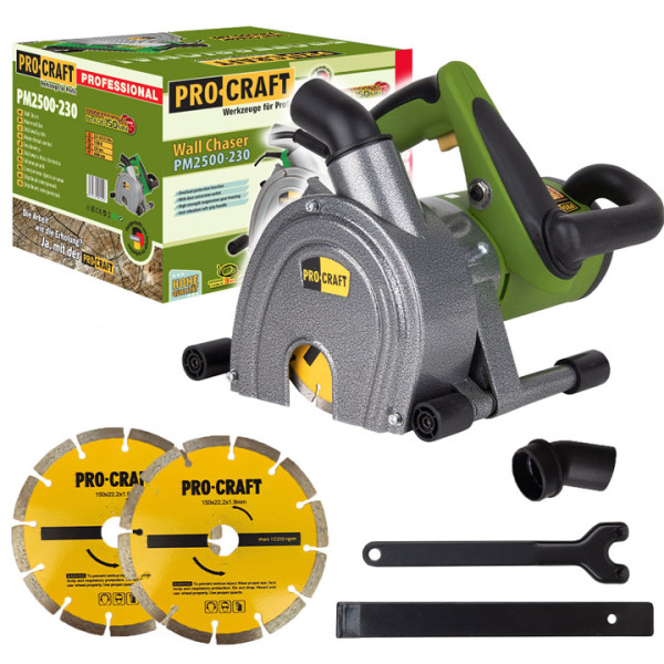 Електрическа фреза за канали PROCRAFT PM2500-230, 230W, 150мм дискове
