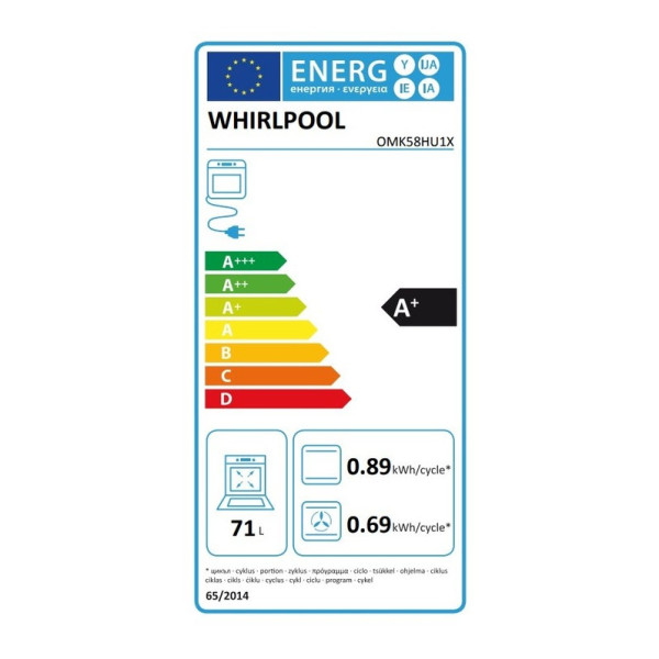 Фурна за вграждане Whirlpool OMK58HU1X, 71L