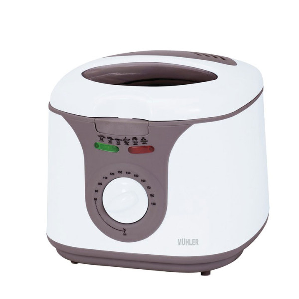 Фритюрник MUHLER DF-2525, 2.0L, 1200-1450W, бял/сив