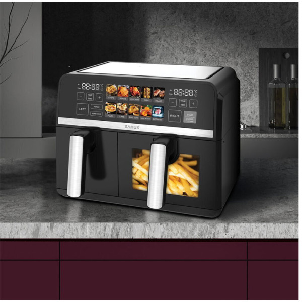 Фритюрник с горещ въздух Samus AF9DUO-S2600DW, 2600 W, 9L