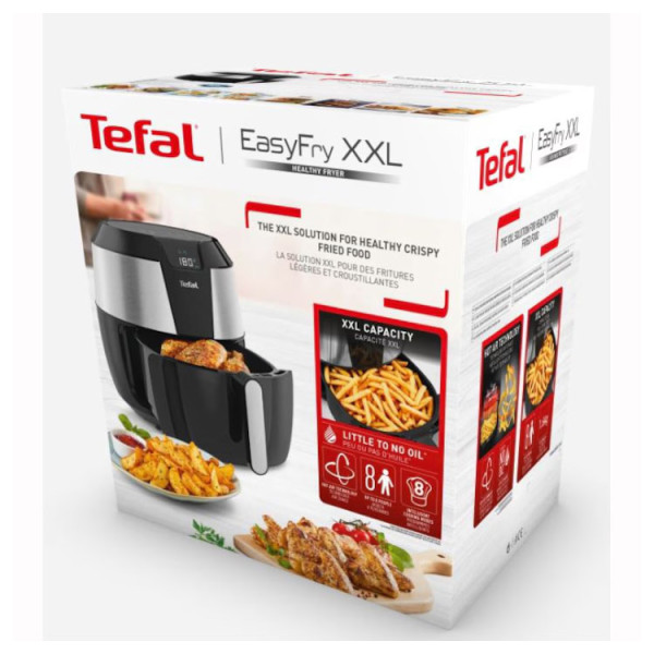 Уред за готвене с горещ въздух TEFAL EY701D15, 5.6л, Черен / Инокс