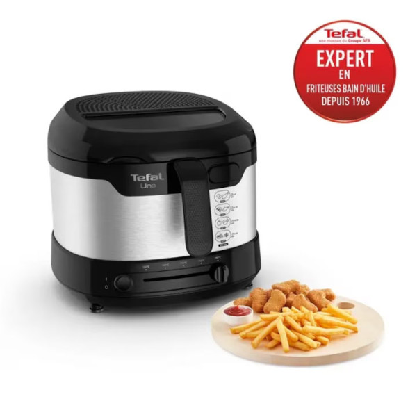 Фритюрник Tefal FF215D30 FRY UNO, 1.8L, Metal, черен