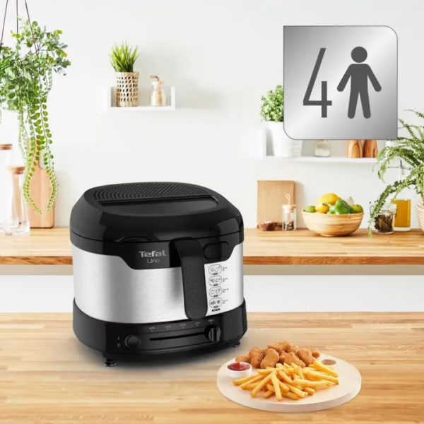 Фритюрник Tefal FF215D30 FRY UNO, 1.8L, Metal, черен