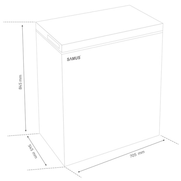Фризер ракла SAMUS LS168E,142л, бял