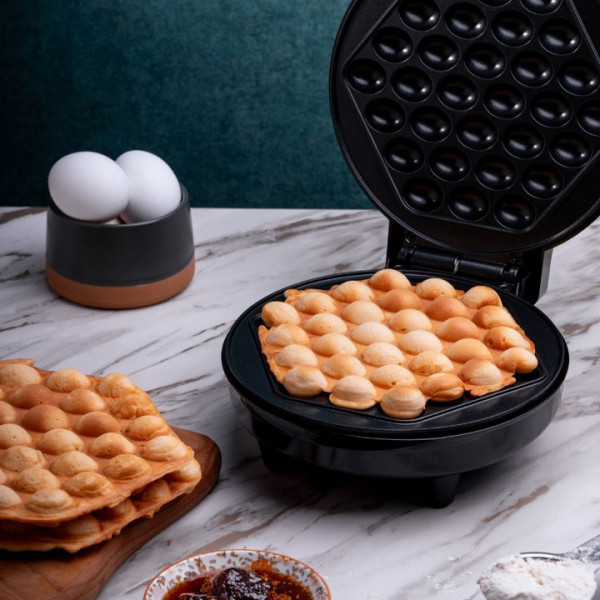  Гофретник за Bubble Waffle Rosberg R51442H, Черен