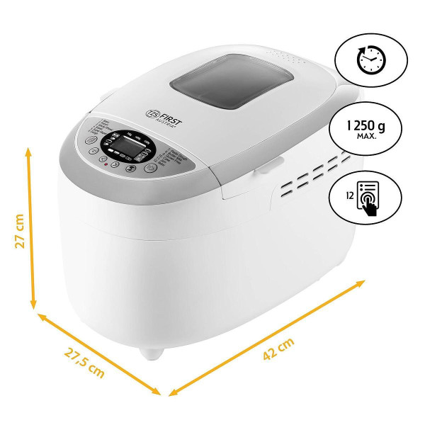 Хлебопекарна с две бъркалки First Austria FA-5152-3, бяла