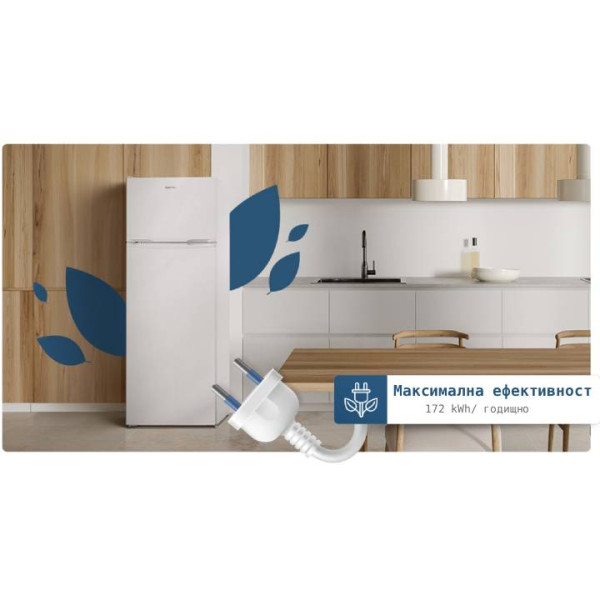 Хладилник с горен фризер ALBATROS FA283E, 206л, Бял 