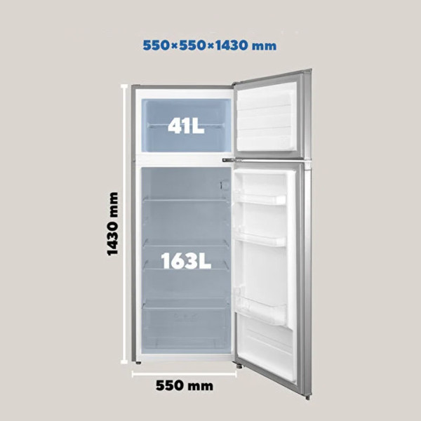 Хладилник с горна камера KUMTEL HTMF-210W, 204л, бял