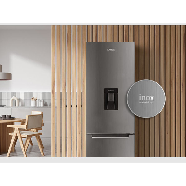 Хладилник с фризерSamus SCX344ED, диспенсър за вода