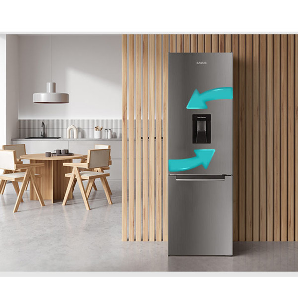 Хладилник с фризерSamus SCX344ED, диспенсър за вода