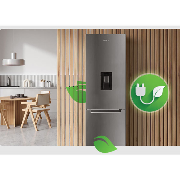 Хладилник с фризерSamus SCX344ED, диспенсър за вода