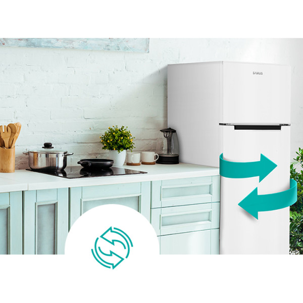 Хладилник с горен фризер SAMUS SW346E, 248л