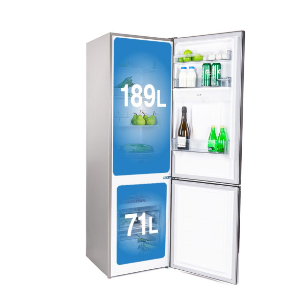 Комбинирани хладилник с фризер в цвят инокс