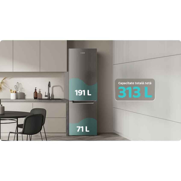 Хладилник с фризер общ обем 262л