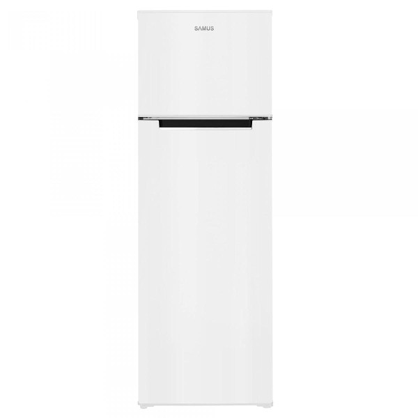 Хладилник с горен фризер в бяло