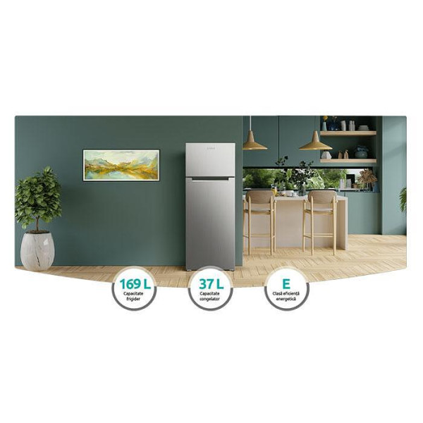 Хладилник с горен фризер вместимост 215литра