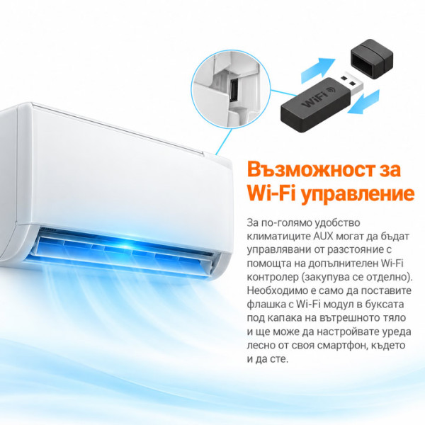 Инверторен климатик AUX Freedom ECO ASW-H12C5E4/FAR3DI-B8, 12 000 BTU