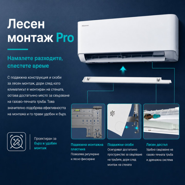 Климатик Hisense Uni HB HB35XU0AG-AS35XU0EW 12000BTU