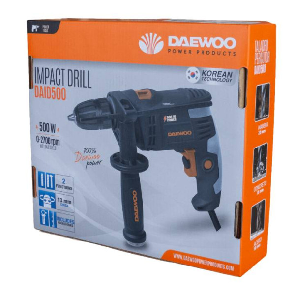 Комплект инструменти DAEWOO ъглошлайф DAAG115-90, Бормашина DAID500 и чанта