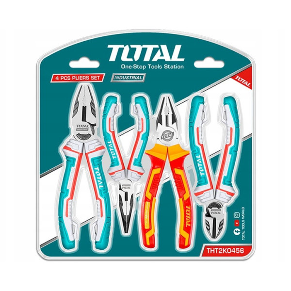 Комплект клещи TOTAL Industrial, High leverage, CrV, 4 части