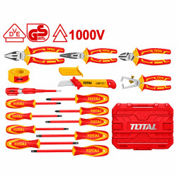 Комплект изолирани инструменти VDE TOTAL Industrial, 1000 V, 16 части, Куфар