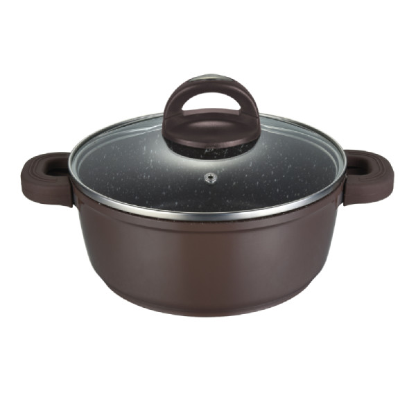 Комплект съдове за готвене Muhler MR-3049, Лят алуминий, Шоколад