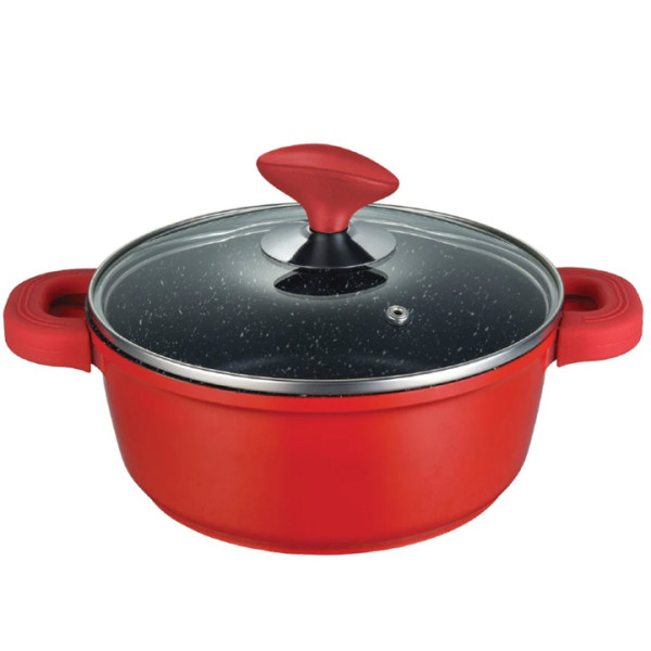 Комплект съдове за готвене Muhler Kara MR-5048S new 5части, червени, лят алуминий