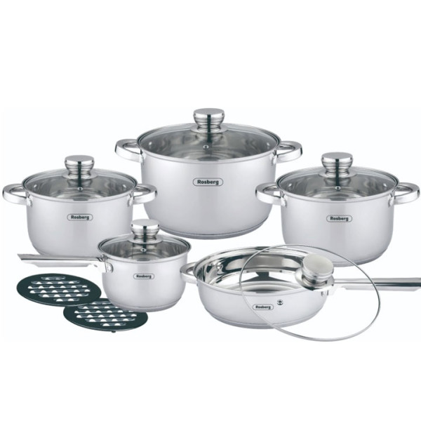 Комплект тенджери и тигани Rosberg R51210L12BM