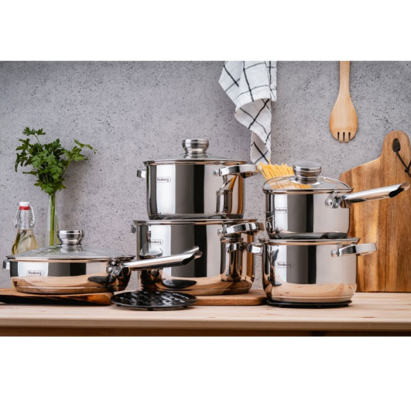 Комплект тенджери и тигани Rosberg R51210L12BM