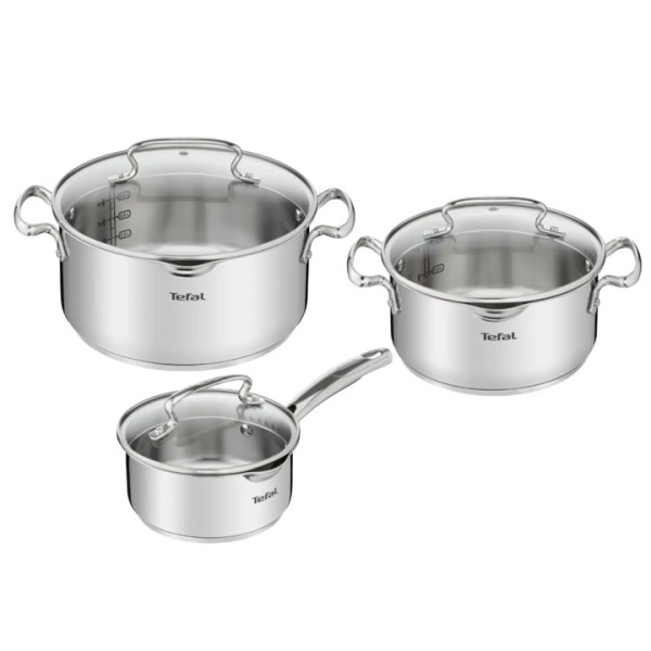 Комплект тигани и тенджери Tefal Duetto Plus G719S655 6части, Inox 
