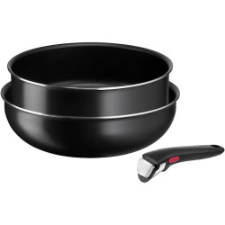 Комплект от 3 части Tefal Easy Cook & Clean L1539153, Черен