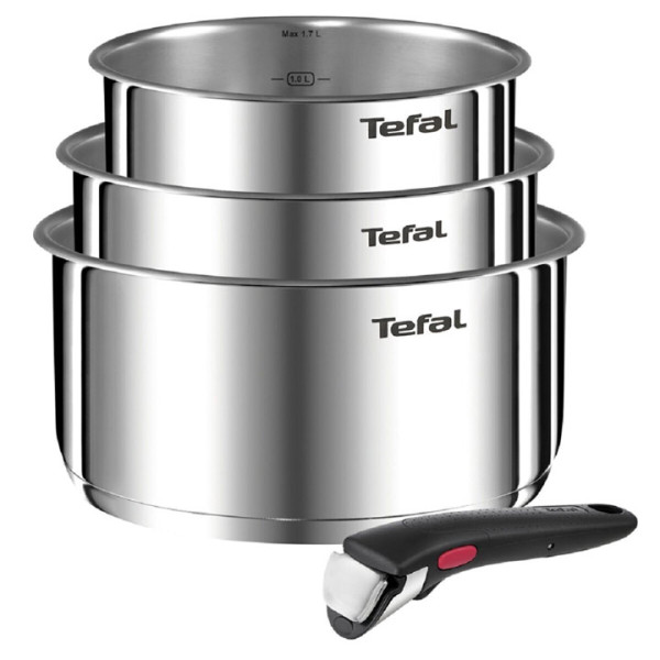 Комплект тиган Tefal L8964S44, 4части, 16-18-20см, подвижна дръжка