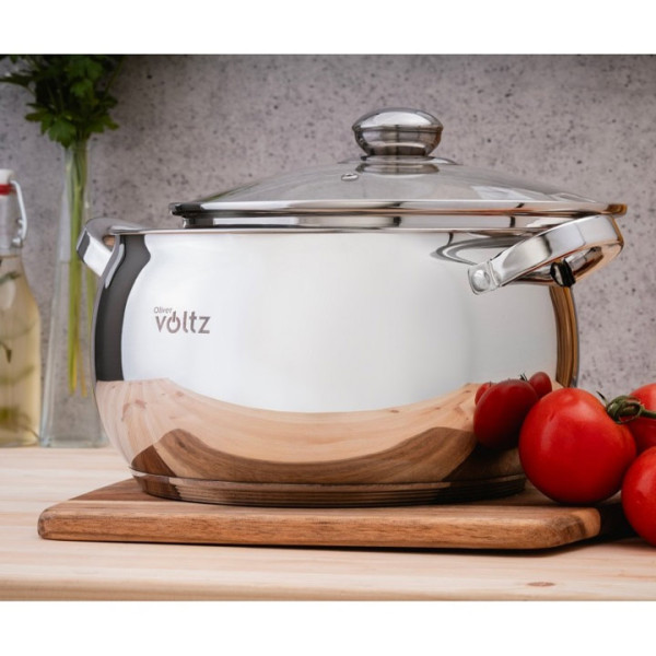 Комплект тенджери Oliver Voltz OV51210G8B, 18/20/22/24см., неръждаема стомана