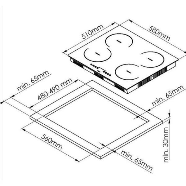 Керамичен плот за вграждане FERRE TACH MS261