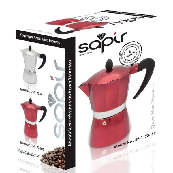 Кубинска кафеварка SAPIR SP 1173 I9R, 540ml, червен