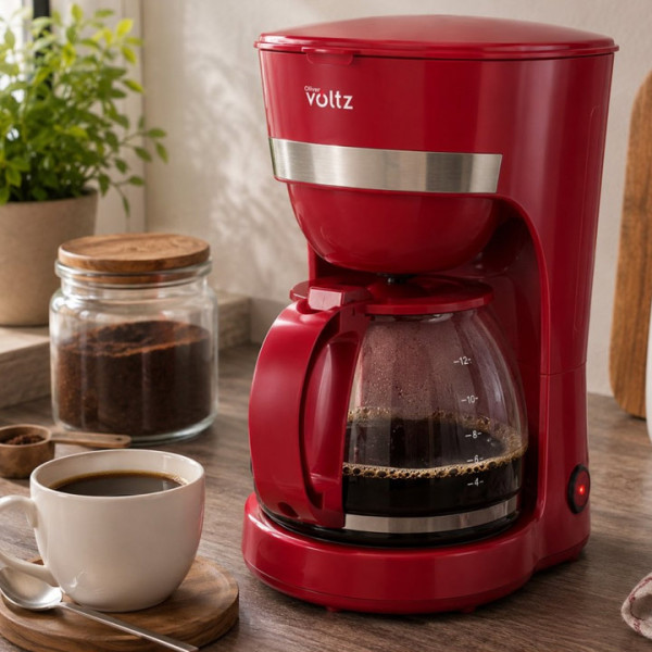 Кафеварка Oliver Voltz Daisy OV51170WN, 600W, 1.25л, червен